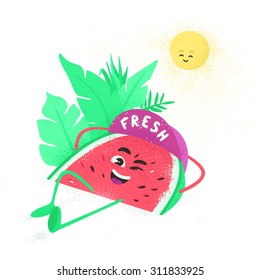 Fresh watermelon character