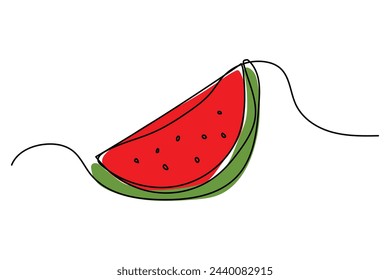 fresh watermelon continuous line design