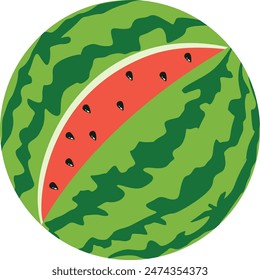 Fresh watermelon with cut hole
