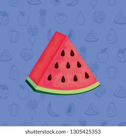 fresh watermelon fruit icon