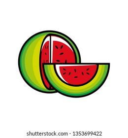 fresh watermelon fruit icon