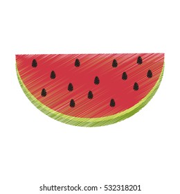 Fresh watermelon fruit icon vector illustration graphic design