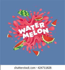 Fresh watermelon fruit juice splash