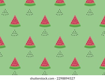 Fresh watermelon fruit seamless pattern background