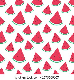 fresh watermelon fruit slice seamless pattern vector illustration background