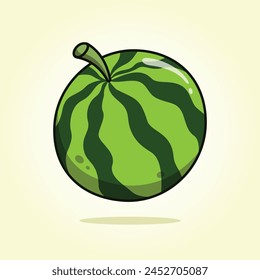 Ilustración de dibujos animados de Vector de fruta de sandía fresca