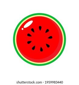 Fresh watermelon fruit. Vector illustration of an watermelon for an icon, logo or symbol on children's book, application, web