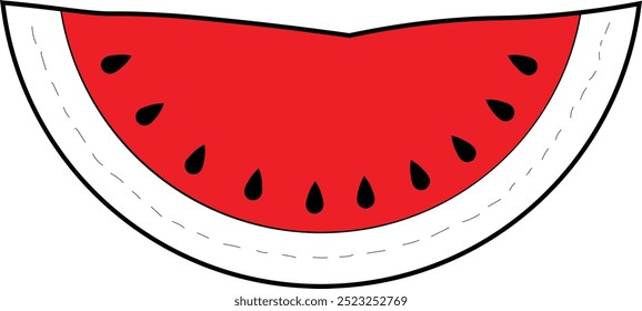 Fresh Watermelon Icon. Hand drawing watermelon. Watermelon slice vector