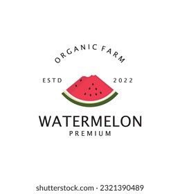 Fresh Watermelon Illustration Design. Suitable For Watermelon Trading Business Logo.