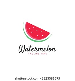 Fresh Watermelon Illustration Design. Suitable For Watermelon Trading Business Logo.