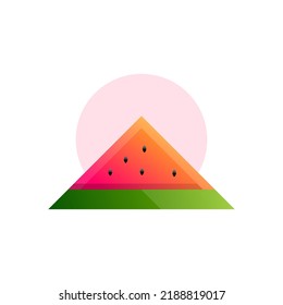 FRESH WATERMELON ILLUSTRATION  DESIGN VECTOR