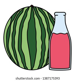 fresh watermelon juice fruit in botttle