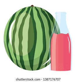 fresh watermelon juice fruit in botttle