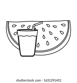 fresh watermelon with juice fruit vector illustration design