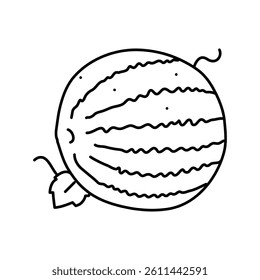 fresh watermelon leaf line icon vector. fresh watermelon leaf sign. isolated contour symbol black illustration