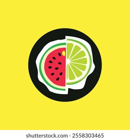 Fresh Watermelon and Lime Illustration