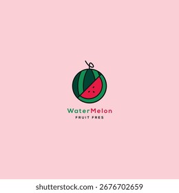 Plantilla de diseño de logotipo de sandía fresca