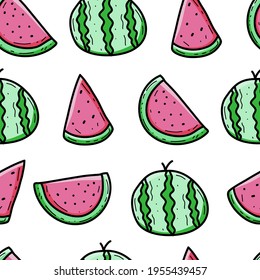 fresh watermelon seamless pattern background