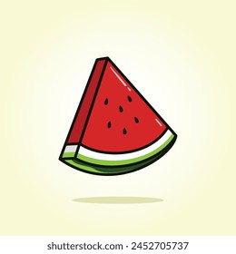 Fresh watermelon slice fruit vector cartoon illustration