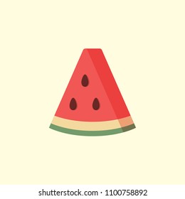 Fresh watermelon slice icon, flat design vector illustration.