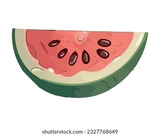 Fresh watermelon slice, a juicy fruit snack icon isolated