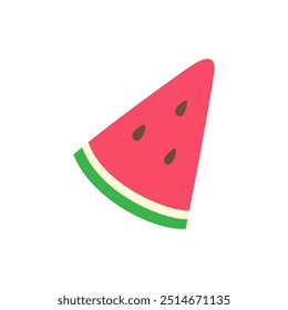 Fresh watermelon slice on a white background.