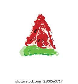 fresh watermelon slice paint  illustration vector