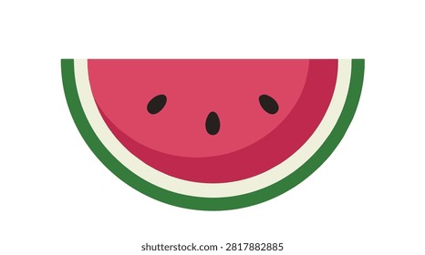 Fresh watermelon slice with red pink juicy flesh green rind black seeds vibrant fruit for summer salads health eating and refreshment concepts