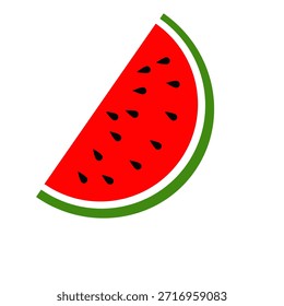 Frische Wassermelone Scheibe mit Samen evoziert Sommer Erfrischung und lebendigen Geschmack, perfekt für gesunde Ernährung und Sommer-Aktionen, ursprünglich ein skalierbarer Vektor