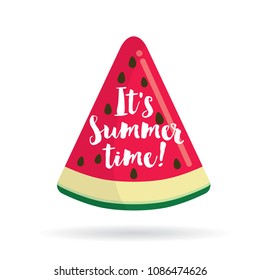 Fresh watermelon slice with summer message