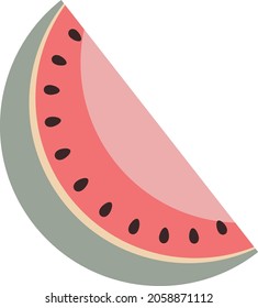 Pieza de sandía fresca, ilustración vectorial, colores pastel