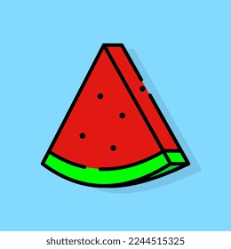 Fresh Watermelon slice vector illustration 