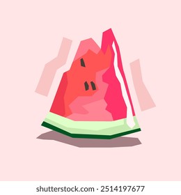 Fresh watermelon slice vector illustration