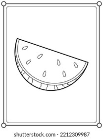 Fresh watermelon suitable for children's coloring page vector illustration