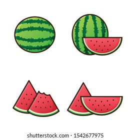 fresh watermelon. Suitable for decoration, sticker, icon and other.