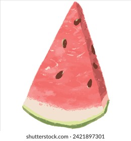 fresh watermelon vector with hand drawing digital