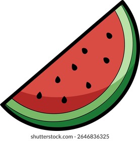 Ilustração de vetor de melancia fresca - Clipart de fruta de verão suculento para design gráfico