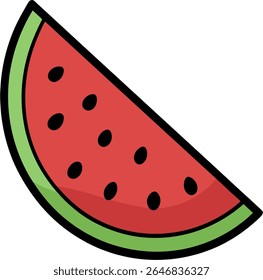 Ilustração de vetor de melancia fresca - Clipart de fruta de verão suculento para design gráfico