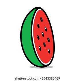 Fresh watermelon vector. Watermelon slice vector. Vibrant and juicy fruit illustration perfect for food related graphics.