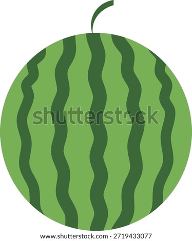 Fresh Watermelon A vibrant and refreshing whole watermelon, with its iconic green rind and black stripes