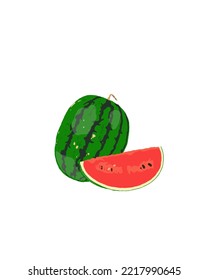 fresh watermeon fruit object vector.