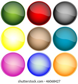 fresh web buttons isolated on white background, abstract art illustration