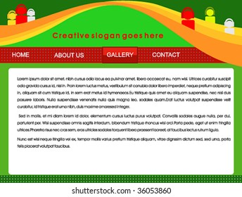 Fresh web2 green website layout