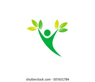 People Leaf Logo Design Template Stock Vector (Royalty Free) 1604989774