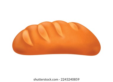 Fresh wheat bread loaf realistic icon vector illustration