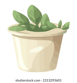 Fresh whipped cream and mint leaf icon isolated