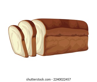 fresh white bread food bakery icon