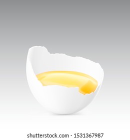 Fresh white chicken eggs. Realistic vector illustration on grey background.  Ready for your design. EPS10.