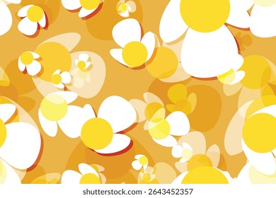 Fresh, white daisies on pastel Yellow background. Wild flowers. Meadow concept. Springtime. Bright colors. Mockup for special offers as advertising or other ideas. Flat lay.