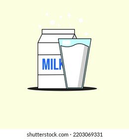 fresh white milk vector illustration
